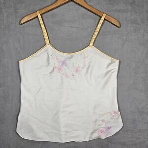 Vintage Y2K Natori Cami Womens Size M Floral Embroidered Fairy Coquette Danity